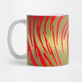 Gold Tiger Stripes Red Mug